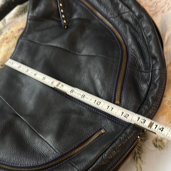 Black Leather Oryany Studded hobo Women's Bag purse - Picture 15 of 15